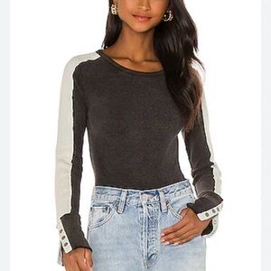 We The Free Black and Gray Henley Small